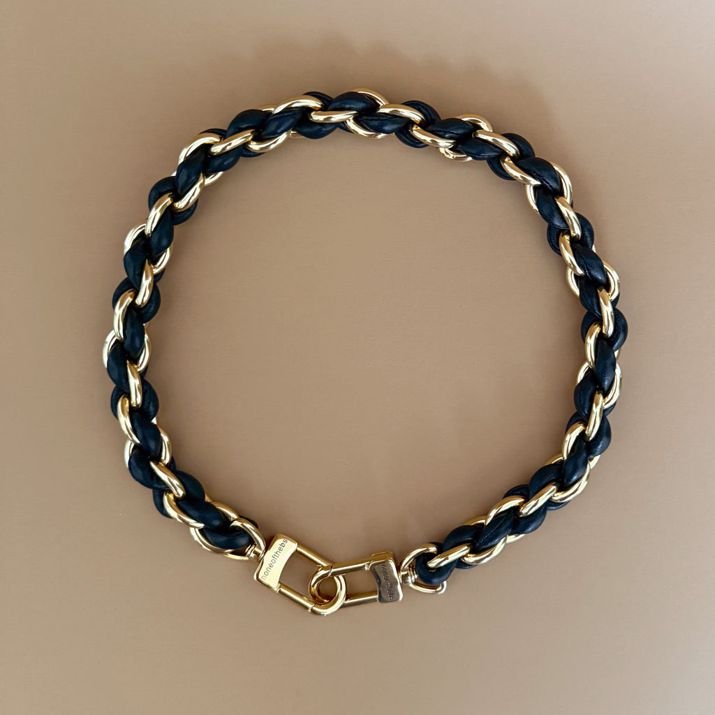 Forma sculptural premium leather bag strap in natural tone