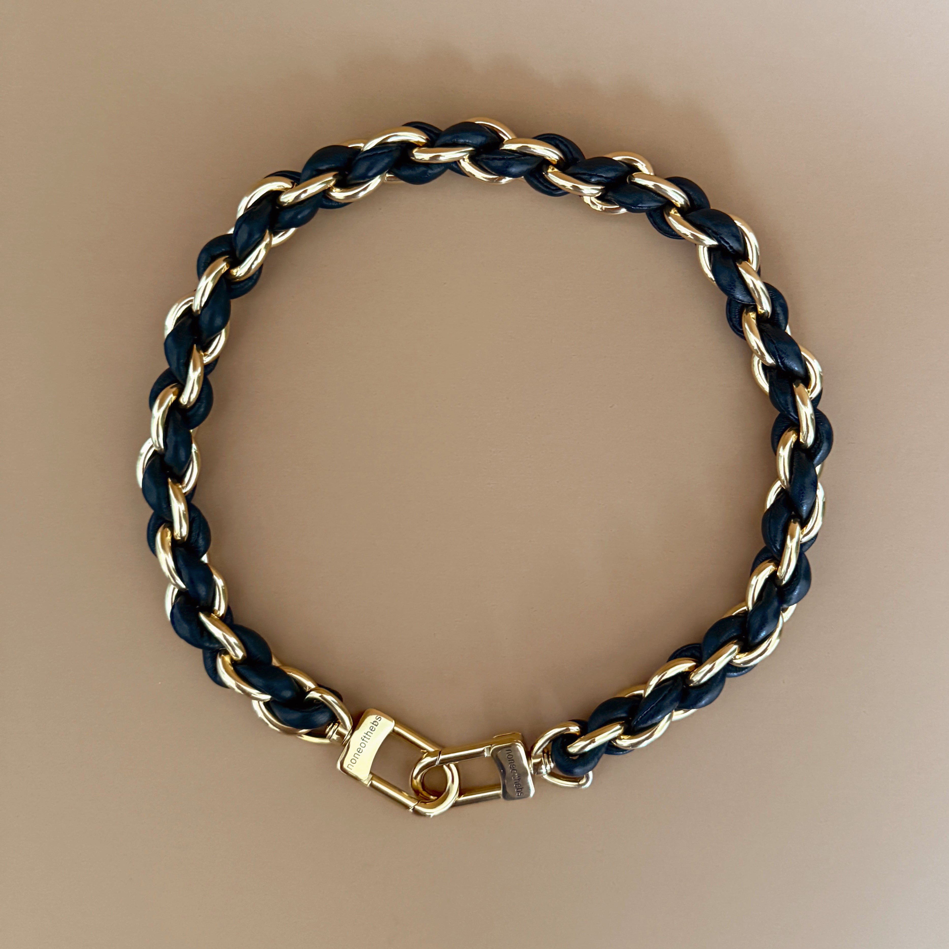 Forma sculptural premium leather bag strap in natural tone