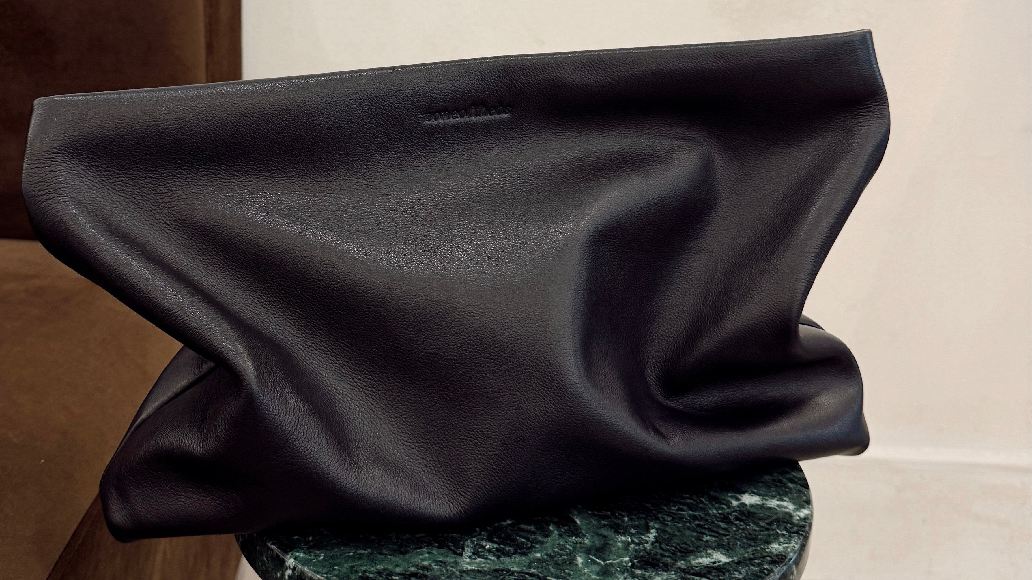 oversized large full grain leather pouch